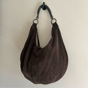 Vintage 90's GAP Suede Brown Hobo Suede Shoulder Bag